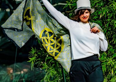Consciousness silk scarf; Photo credit Mario Pancu for Art Fashion Fair