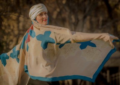 Cosmic Rhythm silk scarf; Photo credit Mario Pancu for Art Fashion Fair