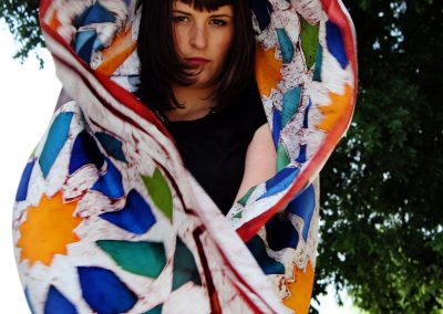 Crescendo silk scarf; Photo credit Florina Dumitrache