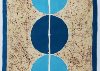ORIGINE, tehnica batik, mătase naturală Crepe de Chine 12mm, colorant reactiv, 250x90 cm, 2017